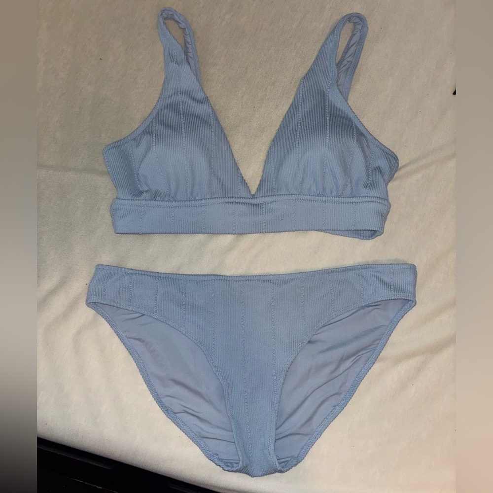 Medium to full coverage Aerie bikini light blue